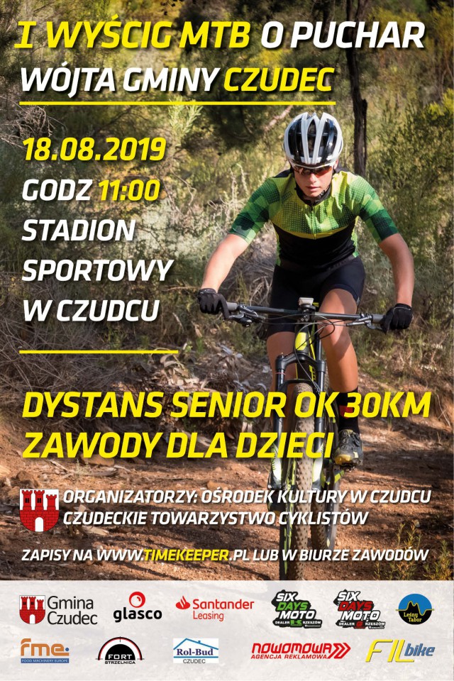 Plakat informujący o I wyścigu MTB o puchar wójta gminy Czudec